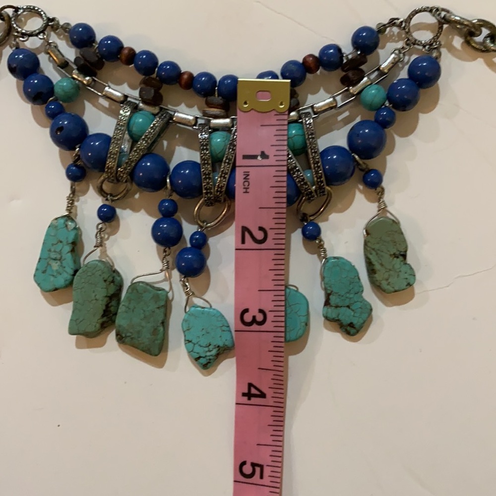 Robert Rose Statement Necklace with Turquoise. - Picture 6 of 7